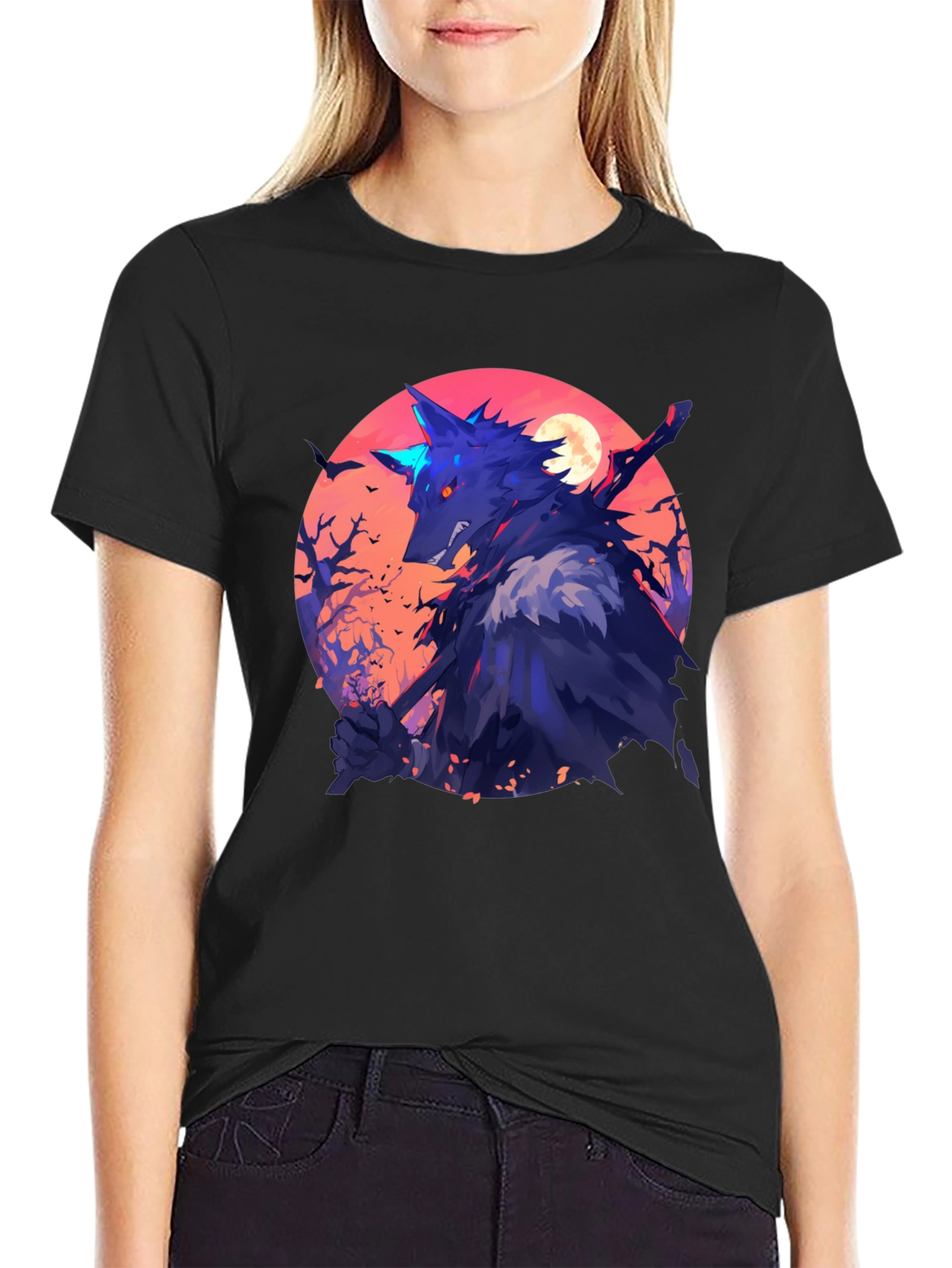 Wolf Warrior Graphic Tee - Black