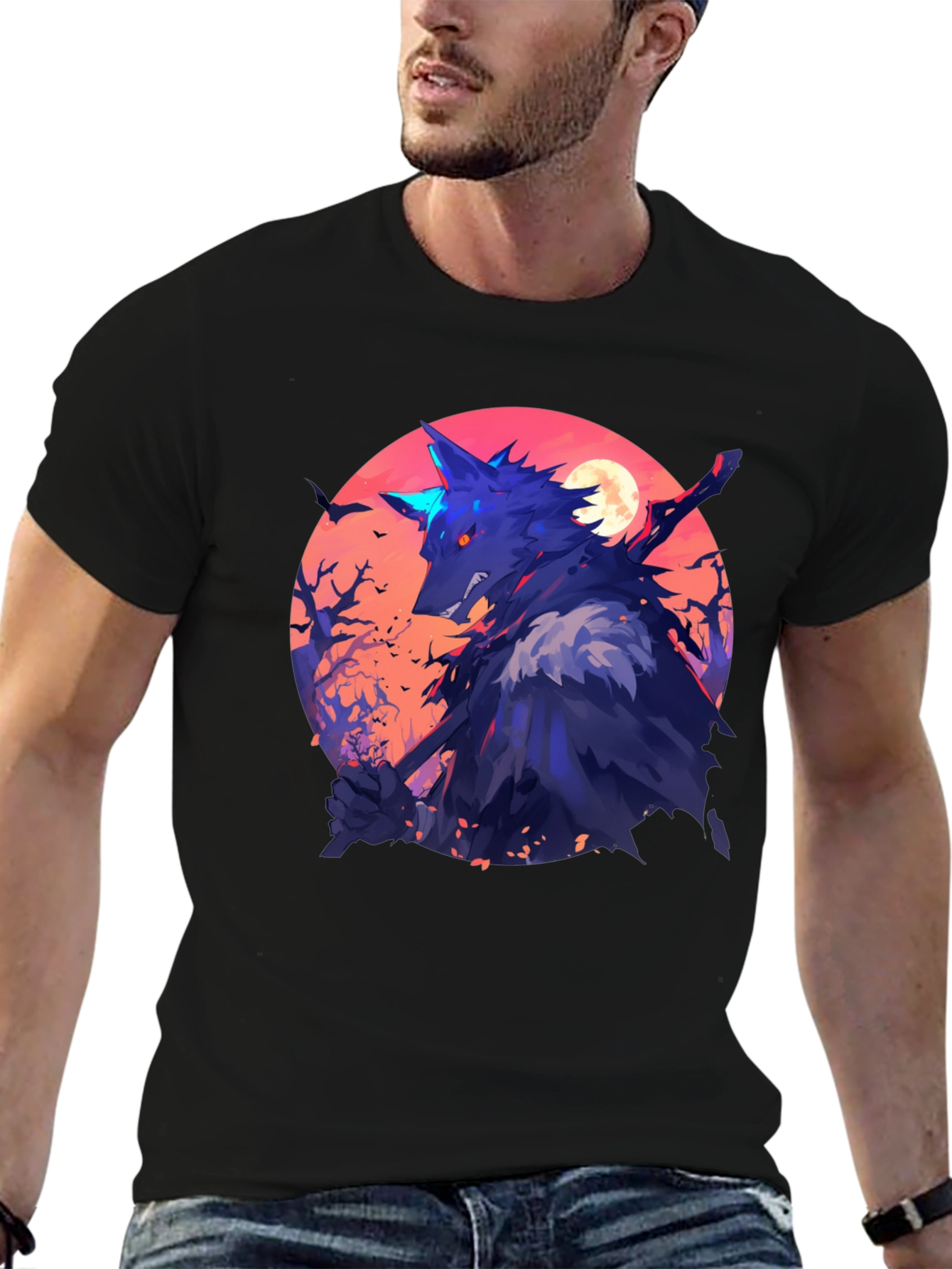 Wolf Warrior Graphic Tee - Black