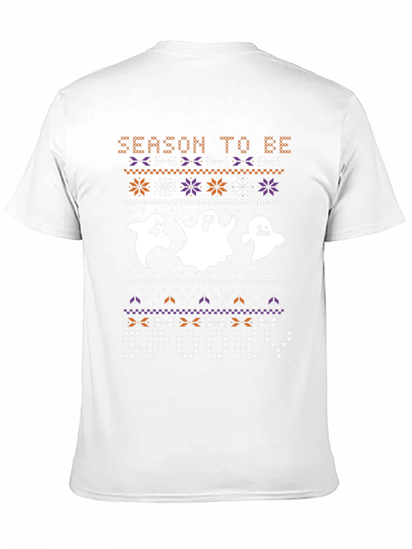 Spooky Season Halloween Ghost Knit Pattern T-Shirt
