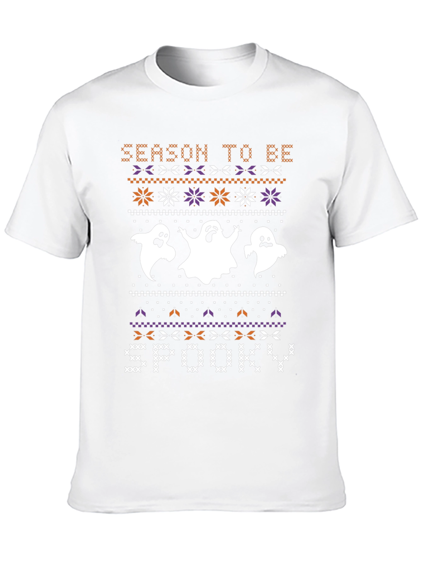 Spooky Season Halloween Ghost Knit Pattern T-Shirt