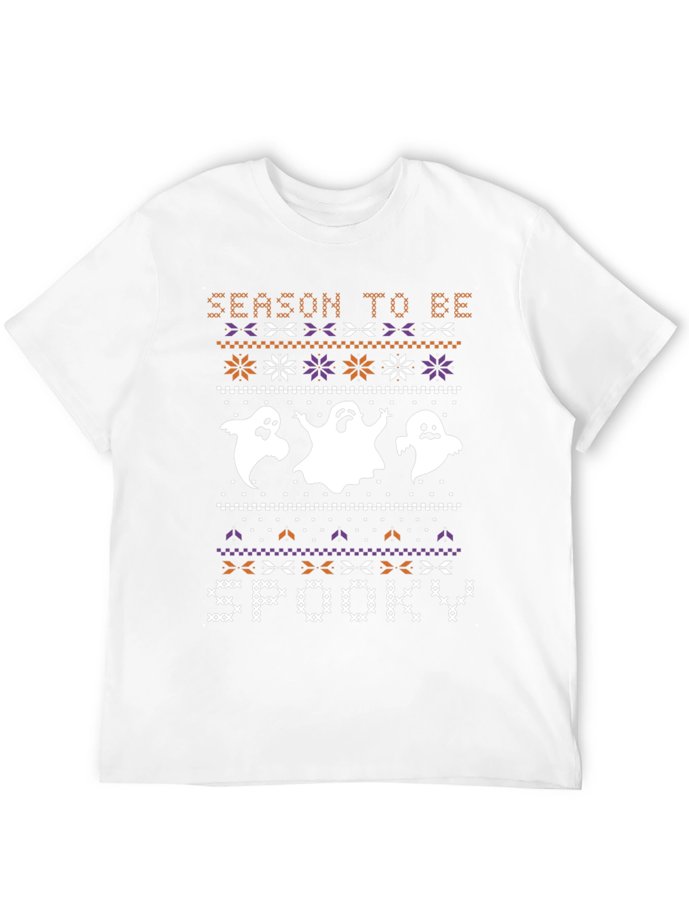 Spooky Season Halloween Ghost Knit Pattern T-Shirt