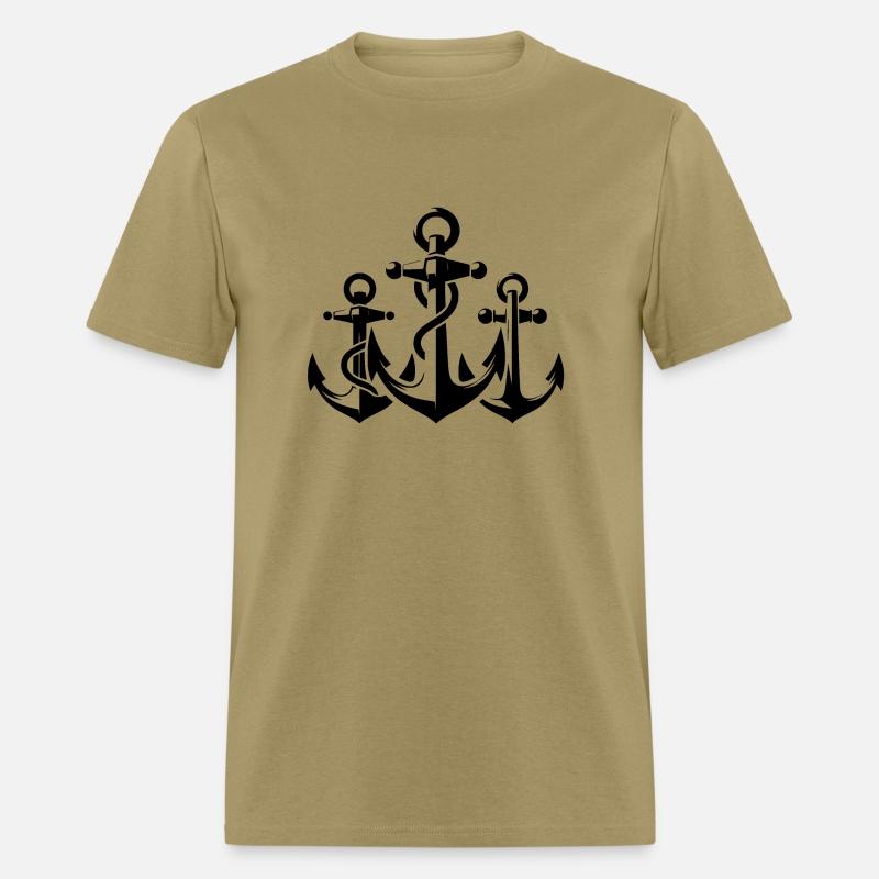 Three Anchors With Rope Rope Around The Iron