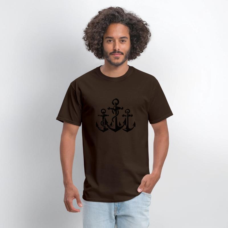 Three Anchors With Rope Rope Around The Iron