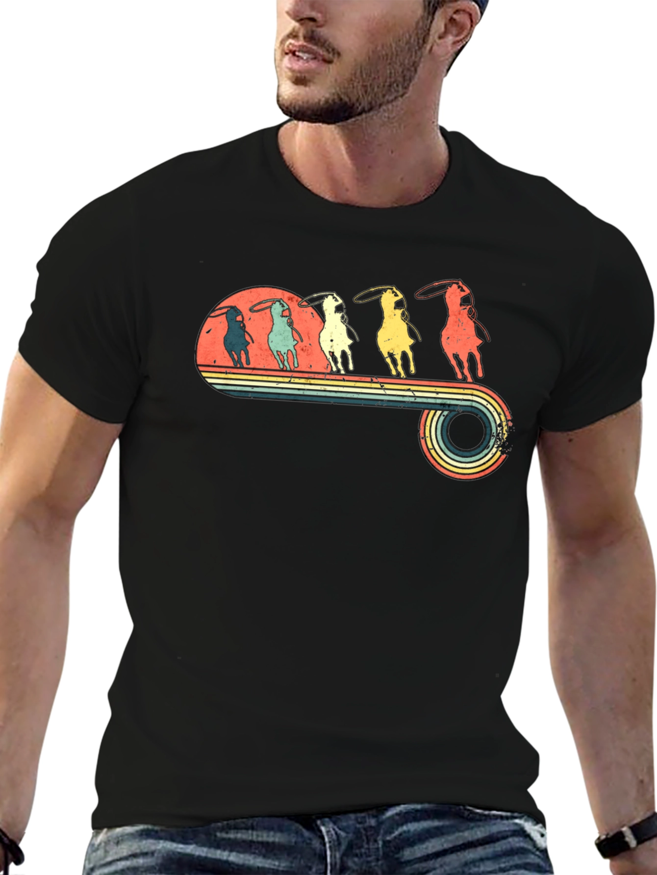 Retro Cowboy Rodeo T-Shirt - Western Style Tee