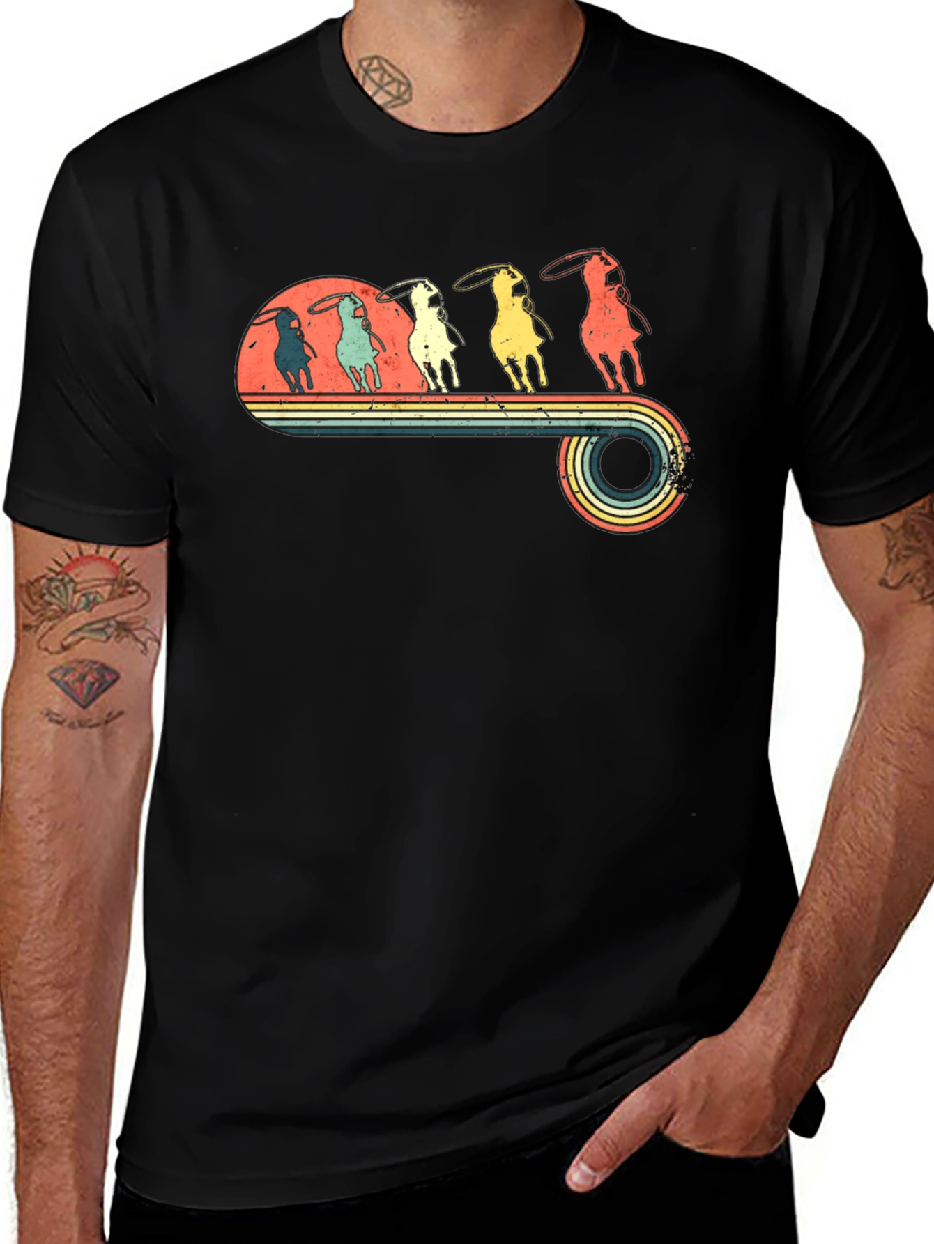 Retro Cowboy Rodeo T-Shirt - Western Style Tee
