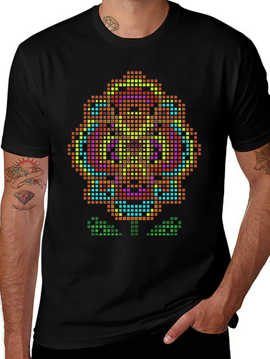 Pixel Art Flower T-Shirt - Retro Gaming Style Tee