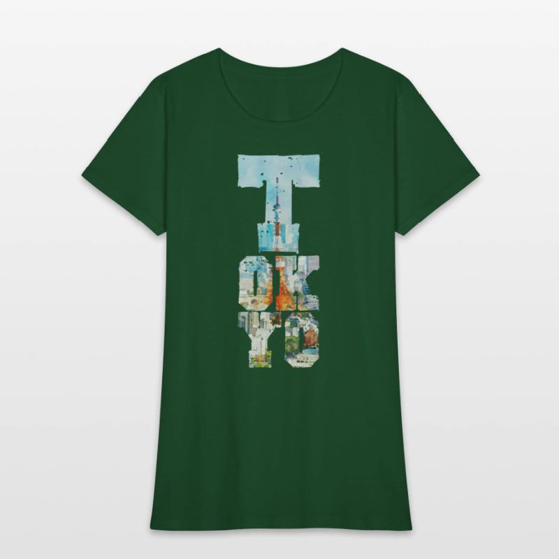 TOKYO TOWER FONT WATERCOLOR
