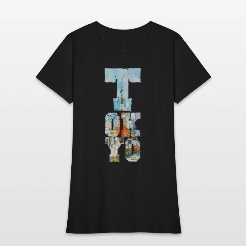 TOKYO TOWER FONT WATERCOLOR