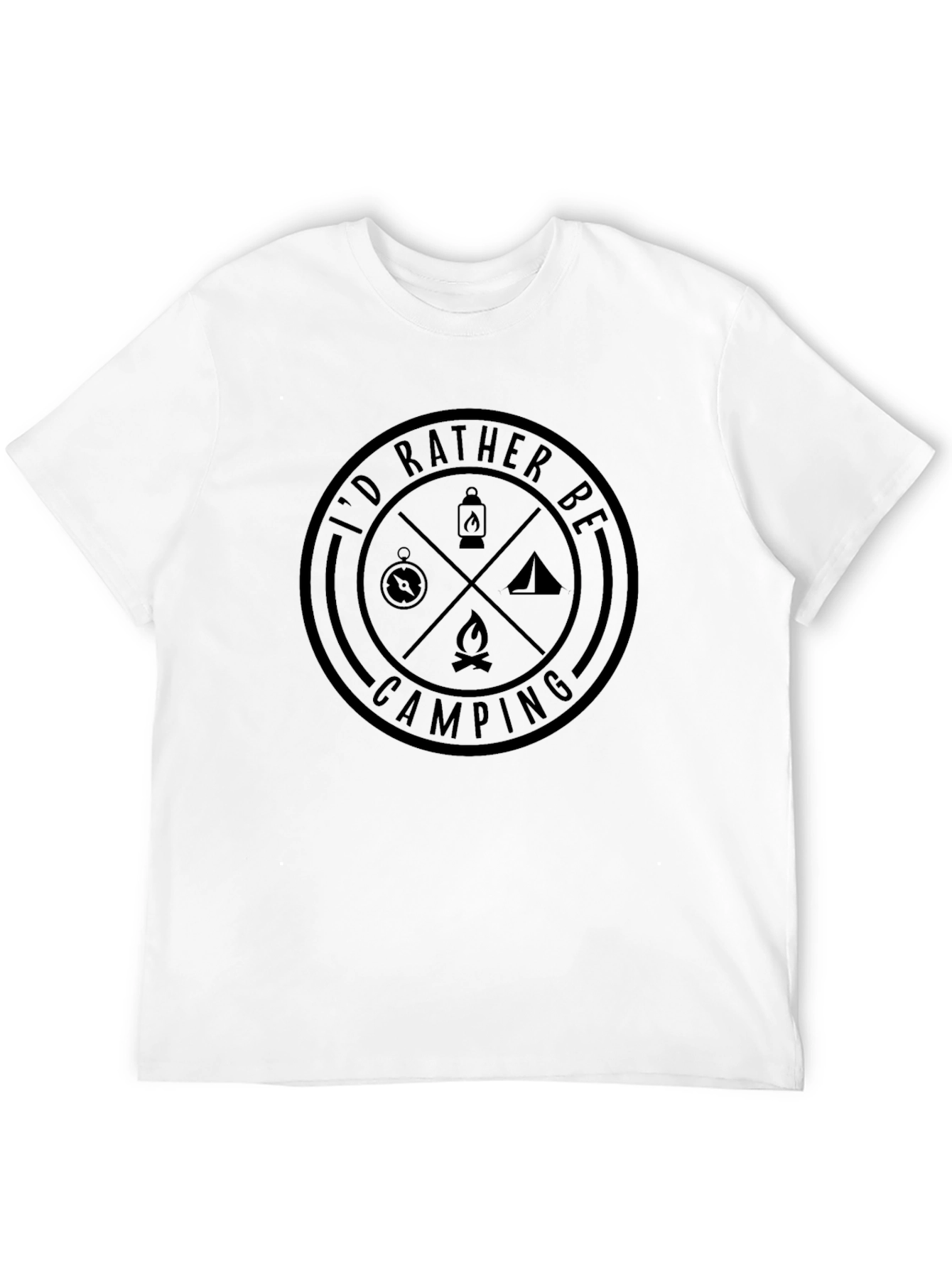 Id Rather Be Camping Black T-Shirt