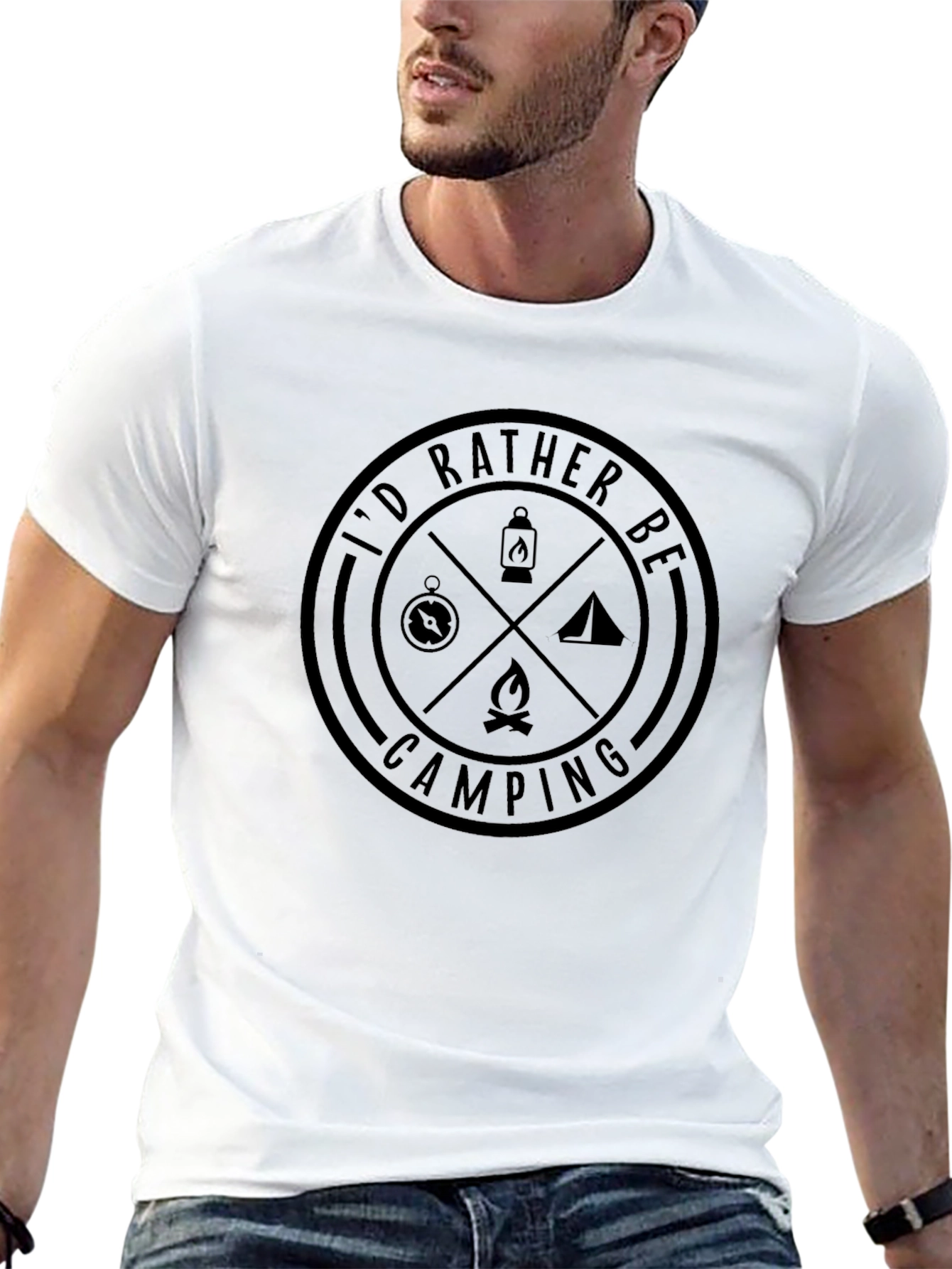 Id Rather Be Camping Black T-Shirt