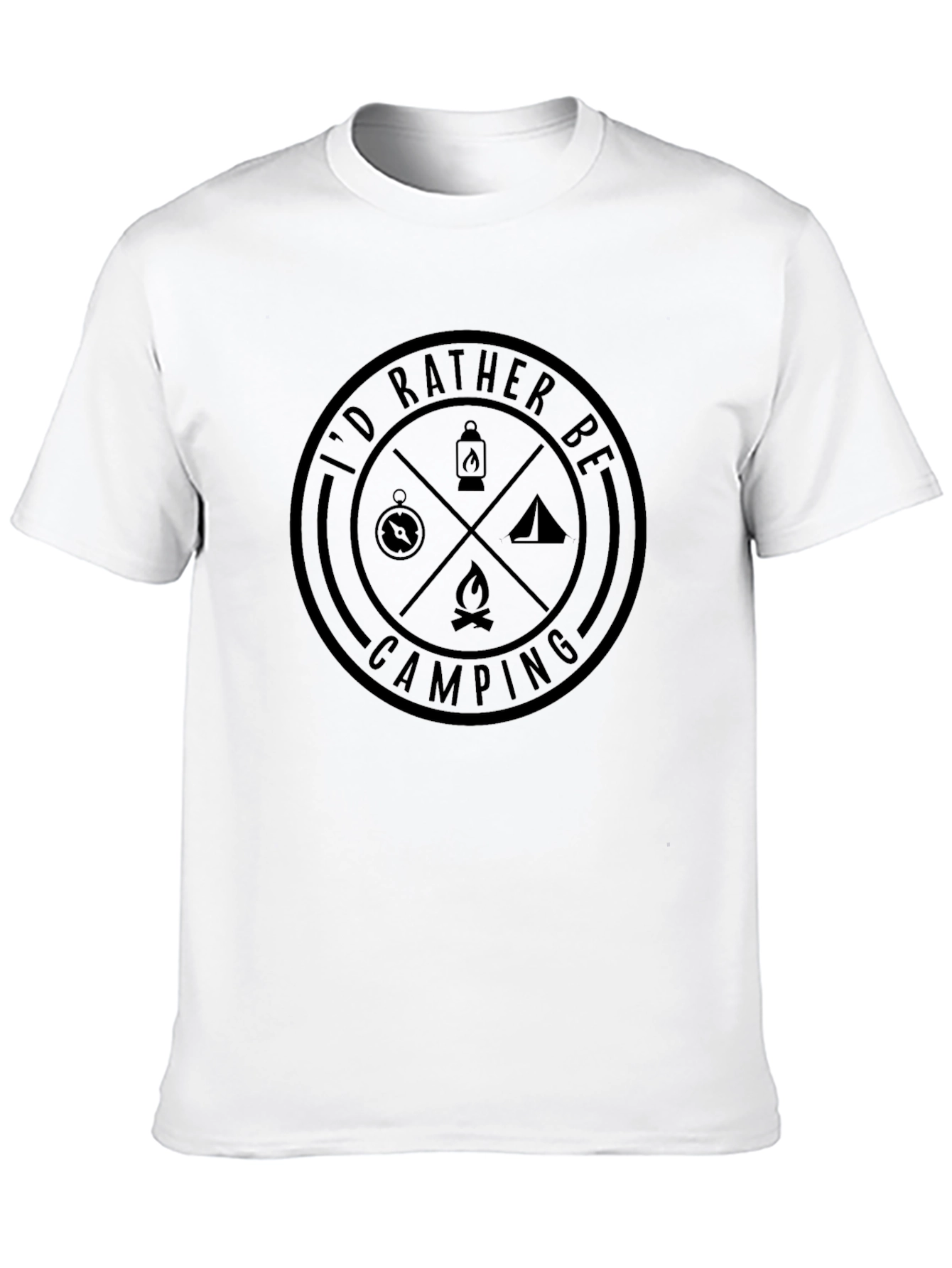 Id Rather Be Camping Black T-Shirt