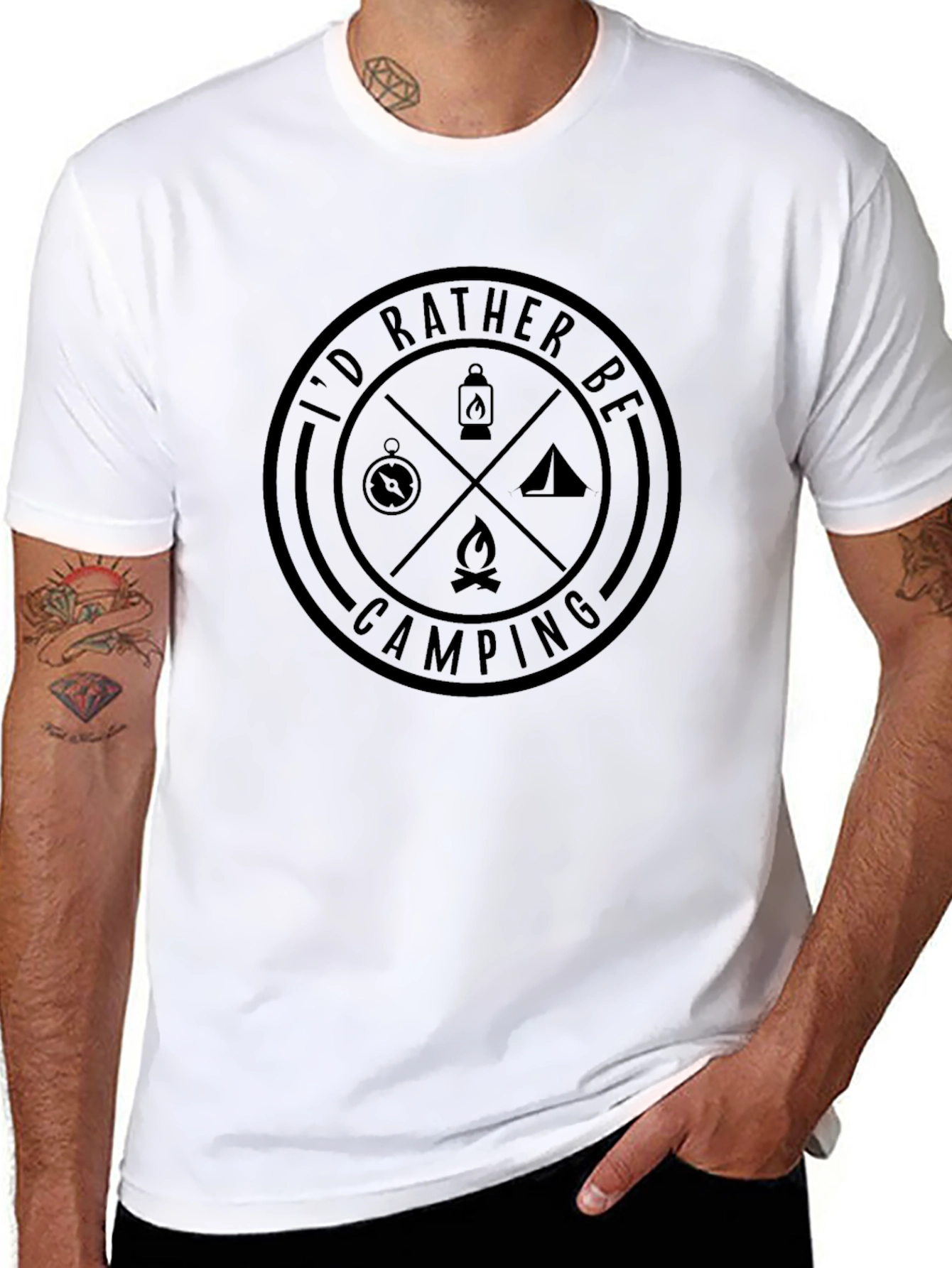 Id Rather Be Camping Black T-Shirt