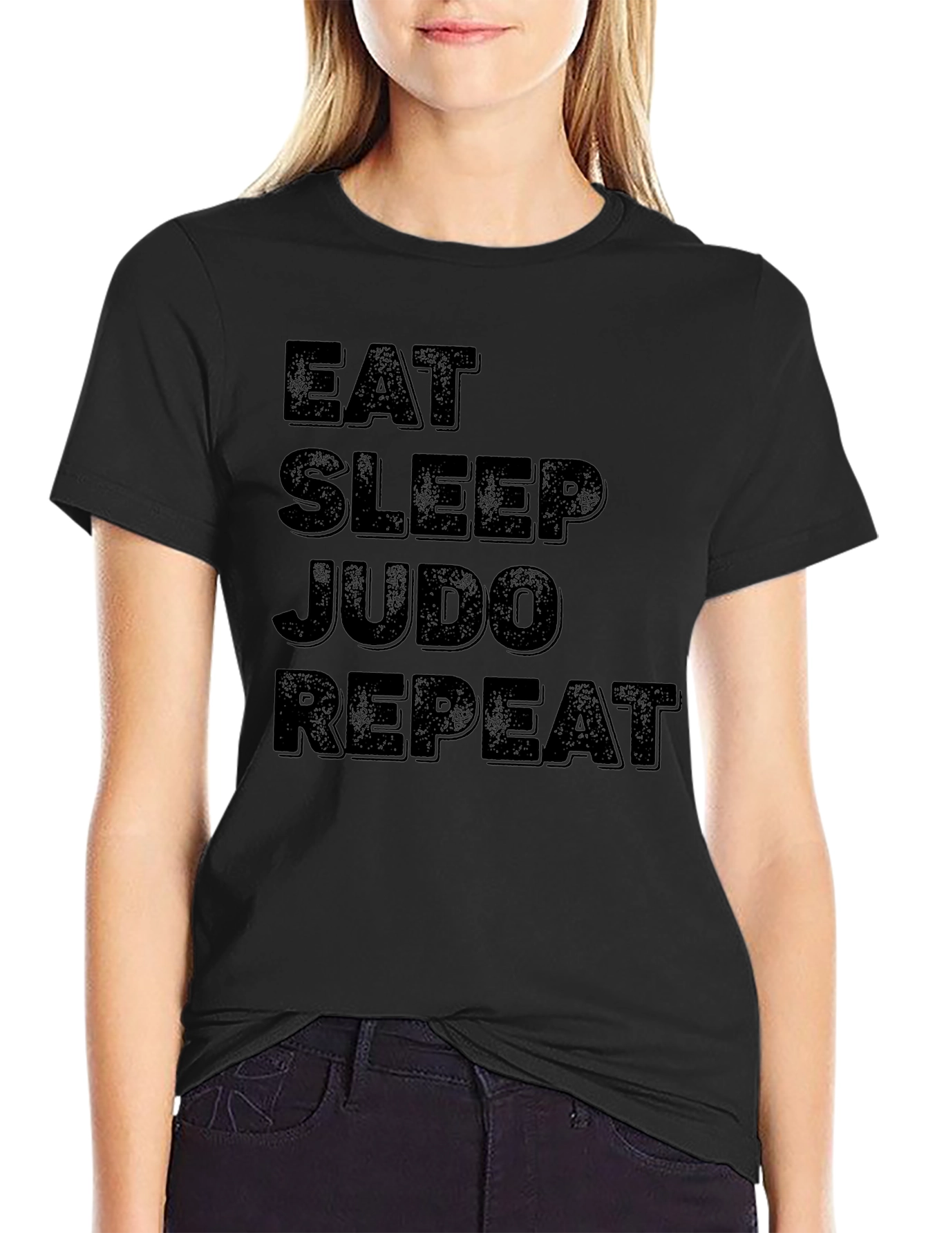 Eat Sleep Judo Repeat Black T-Shirt
