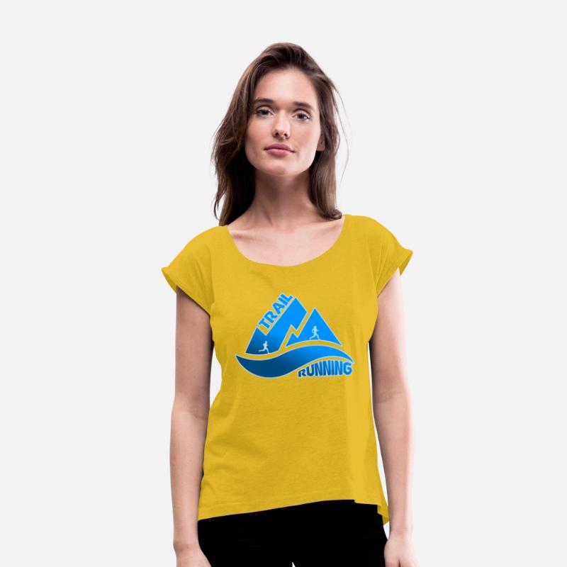 Trail running mountains man and woman