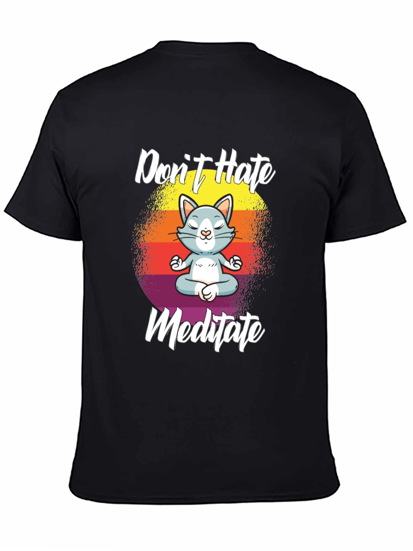 Dont Hate Meditate Cat T-Shirt Yoga Lover