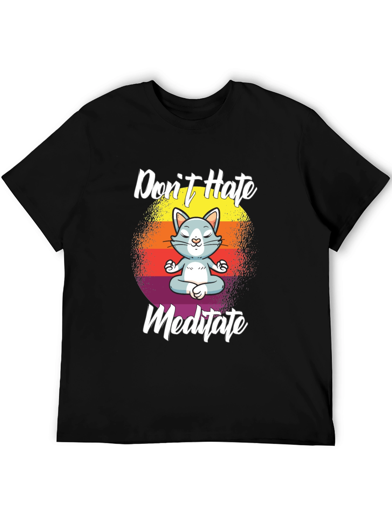 Dont Hate Meditate Cat T-Shirt Yoga Lover