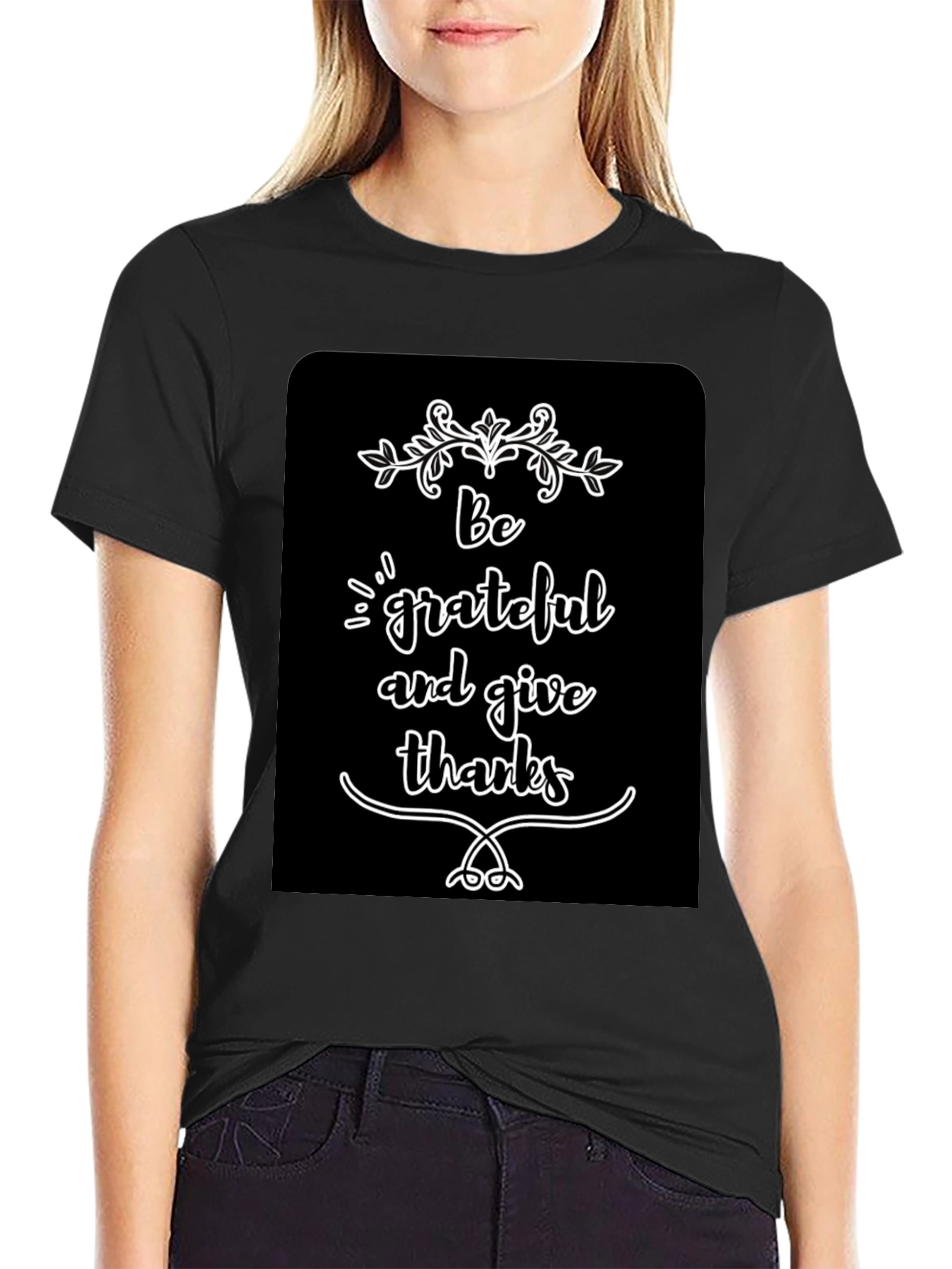 Be Grateful Graphic Tee - Black