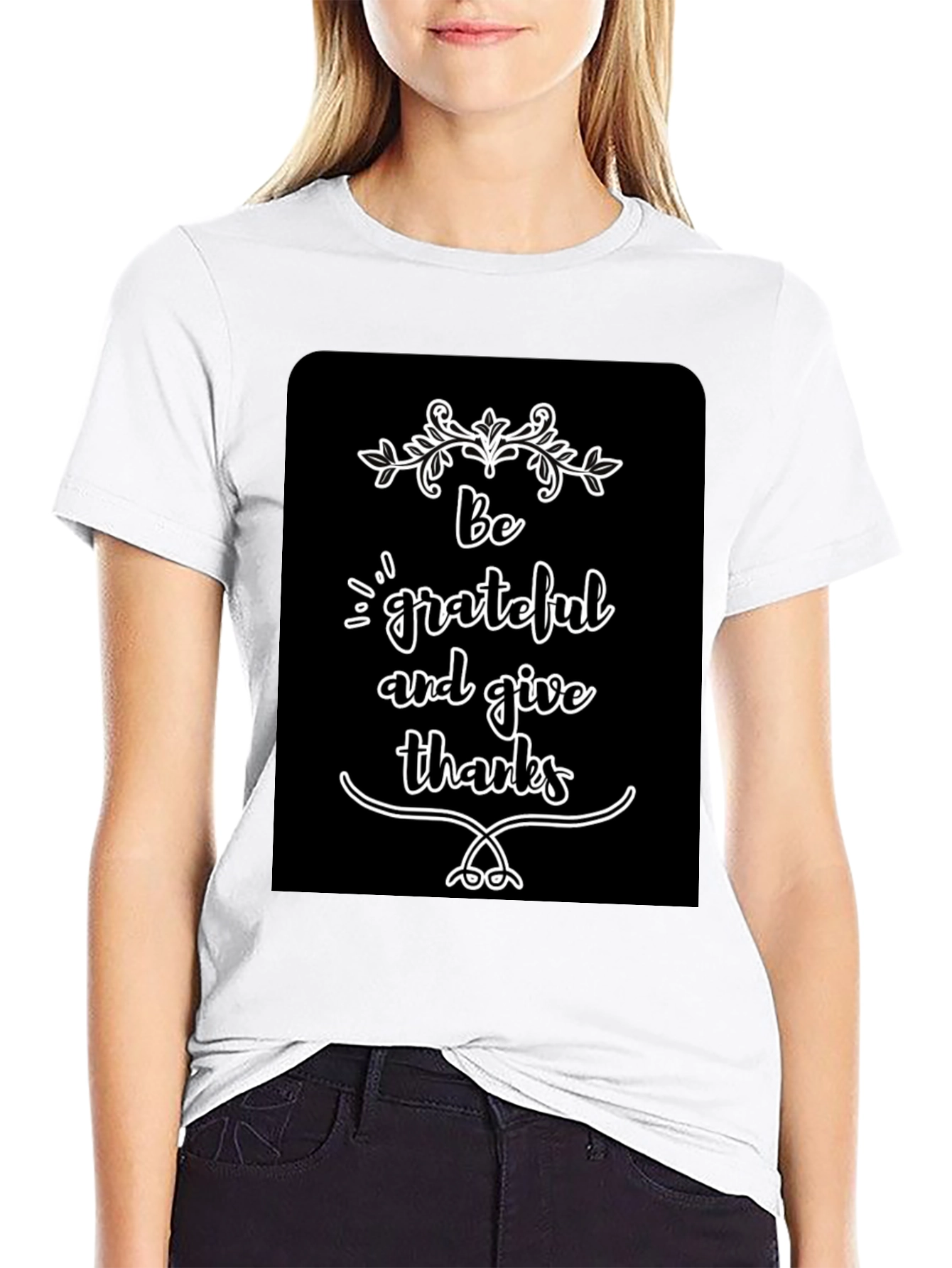 Be Grateful Graphic Tee - Black