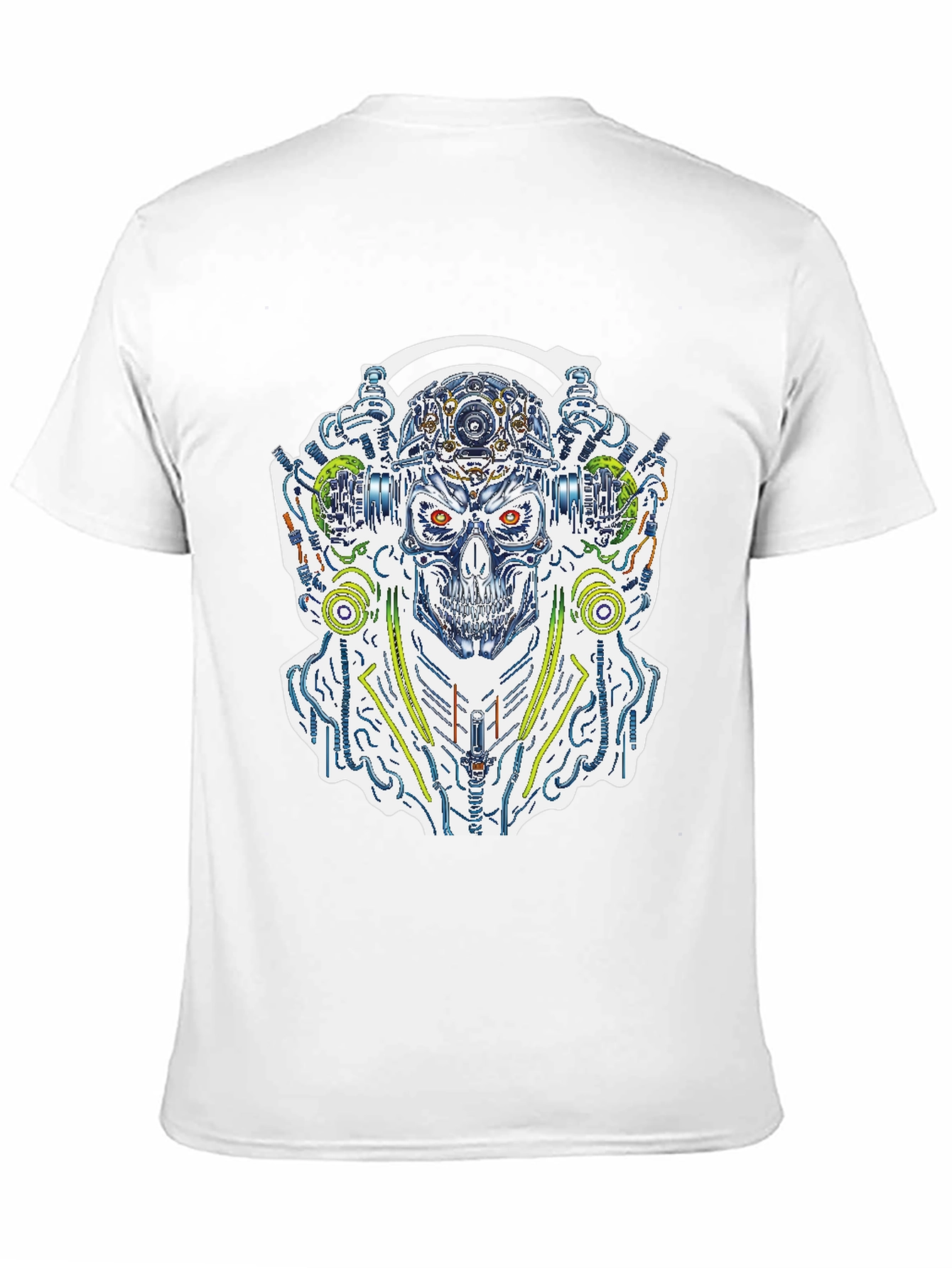Cyberpunk Skull Graphic Tee - Black