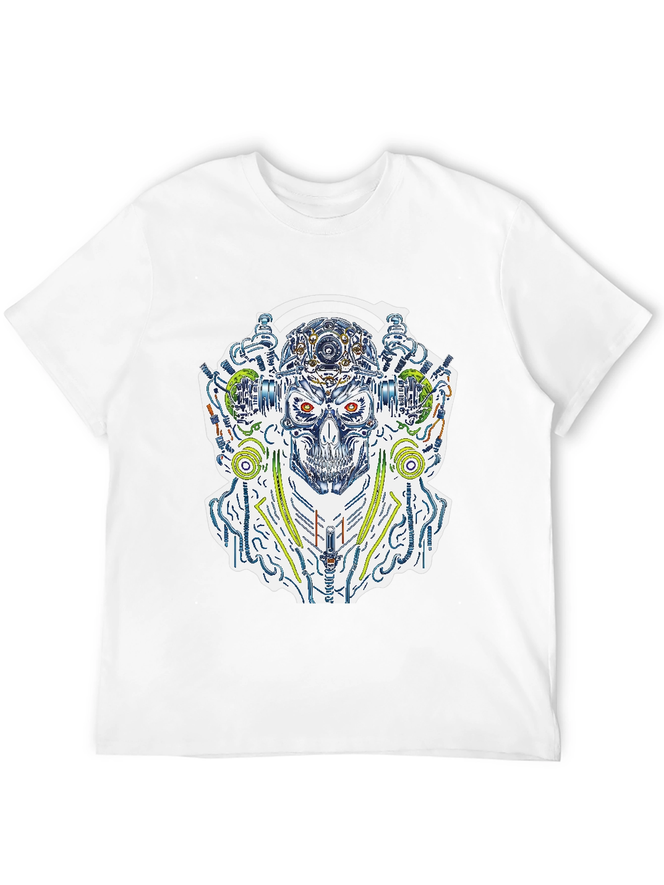 Cyberpunk Skull Graphic Tee - Black