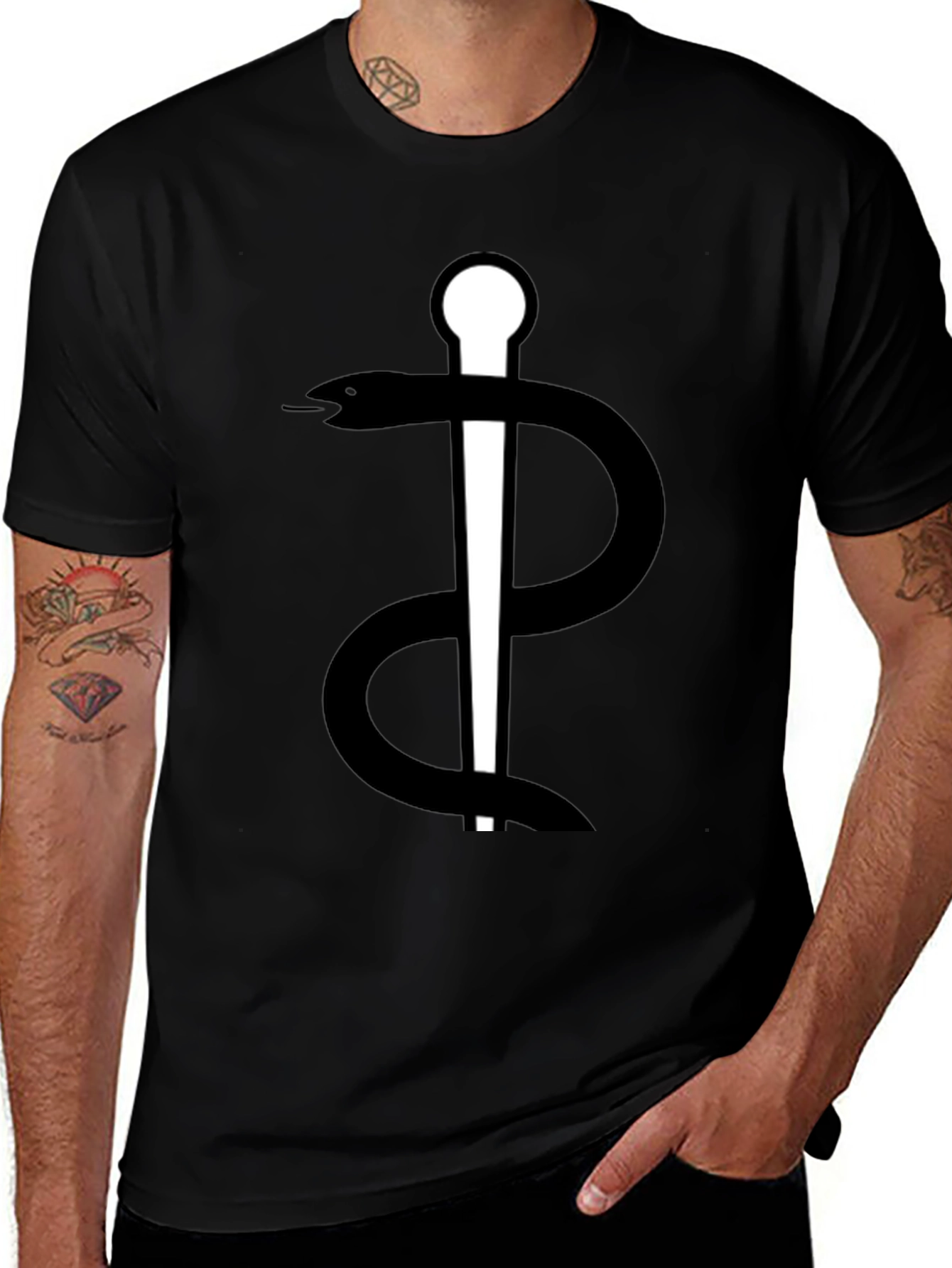 Caduceus Graphic Tee - Medical Symbol T-Shirt