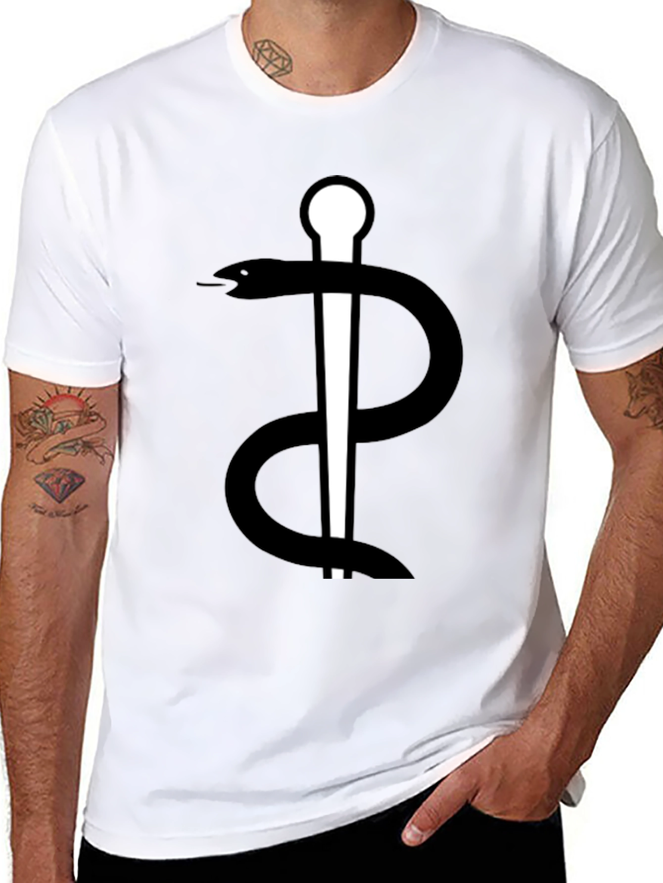 Caduceus Graphic Tee - Medical Symbol T-Shirt