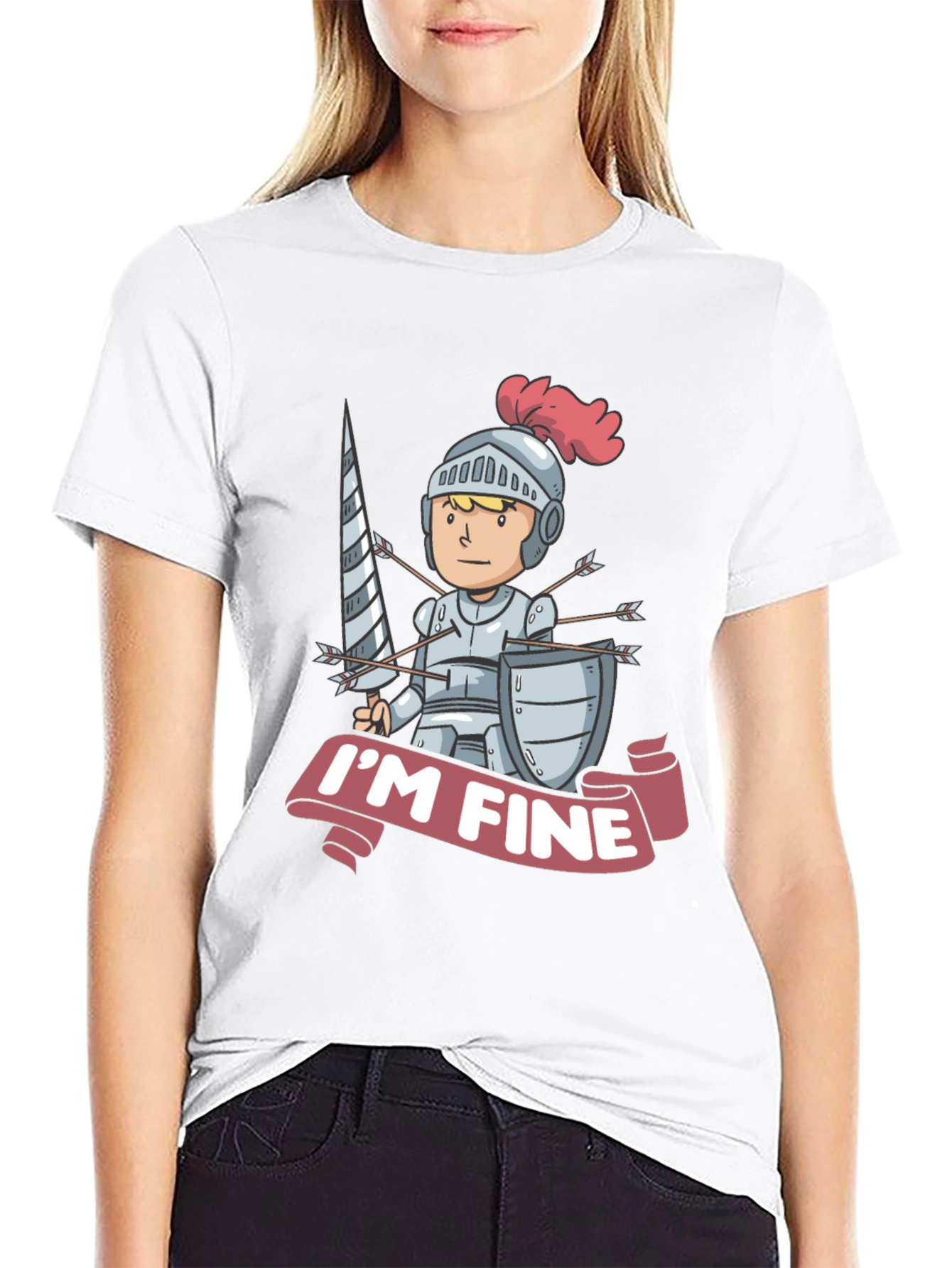 Humorous Im Fine Knight T-Shirt