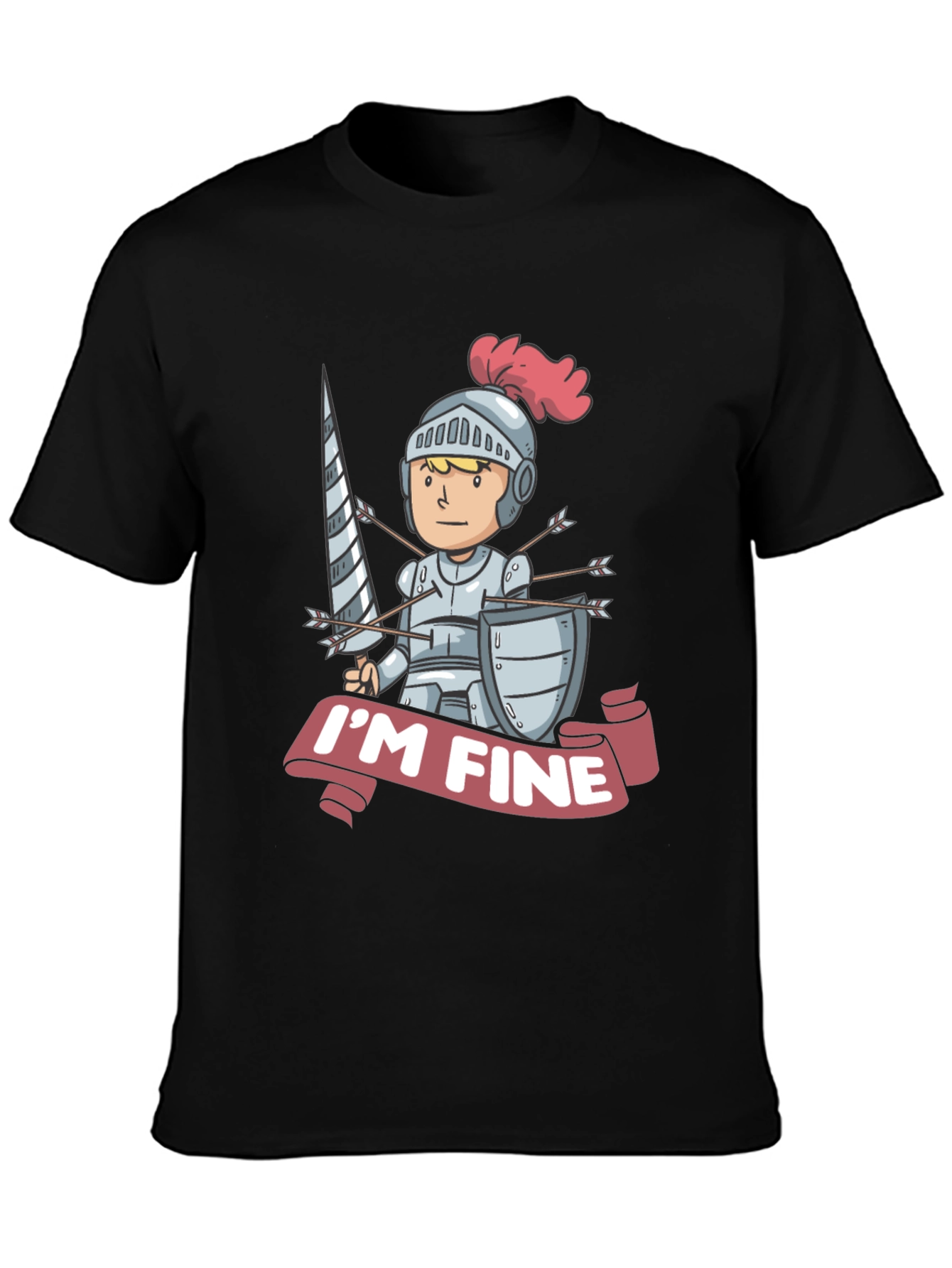 Humorous Im Fine Knight T-Shirt