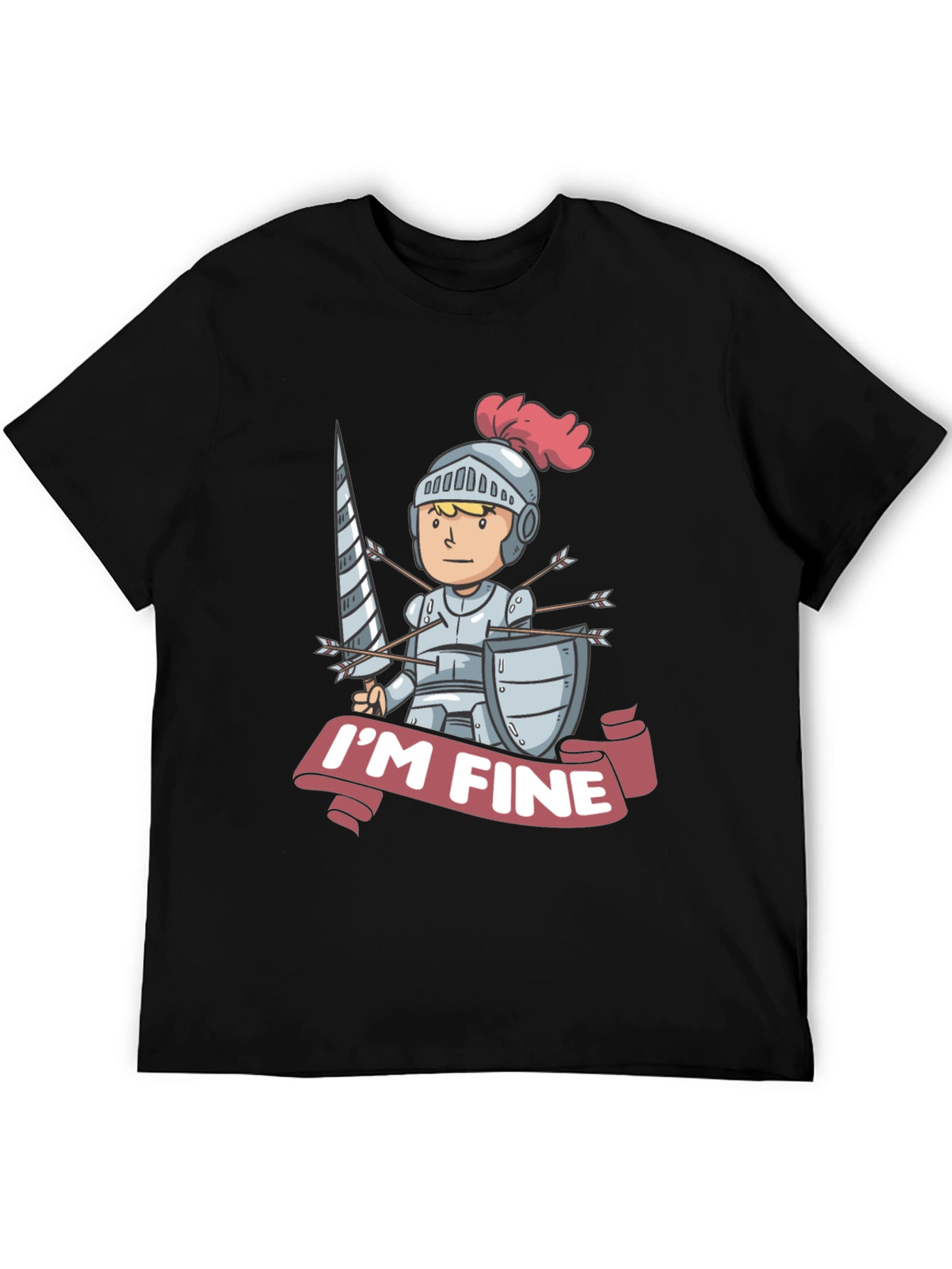 Humorous Im Fine Knight T-Shirt