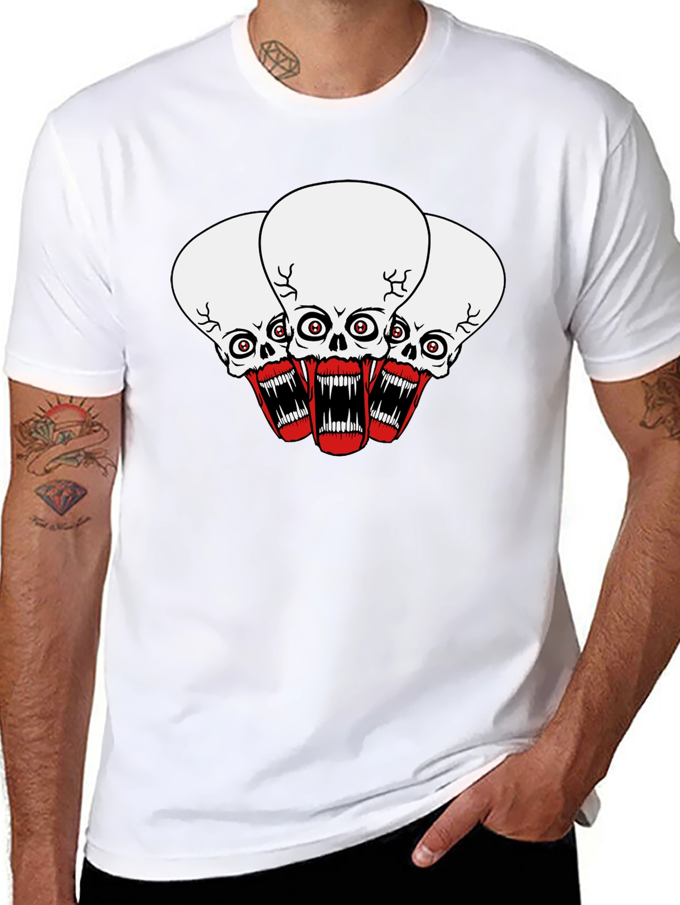 Skull Graphic Black T-Shirt - Bold Statement Tee