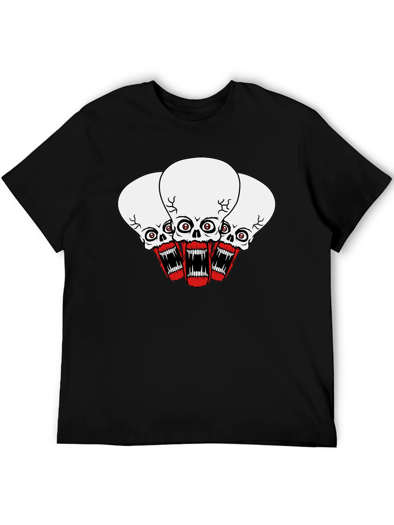 Skull Graphic Black T-Shirt - Bold Statement Tee