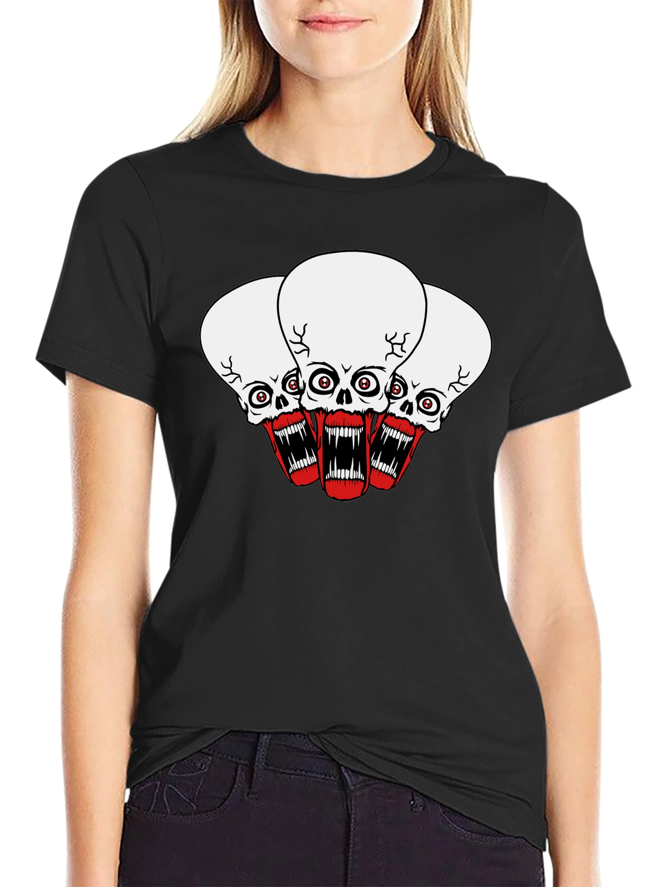 Skull Graphic Black T-Shirt - Bold Statement Tee