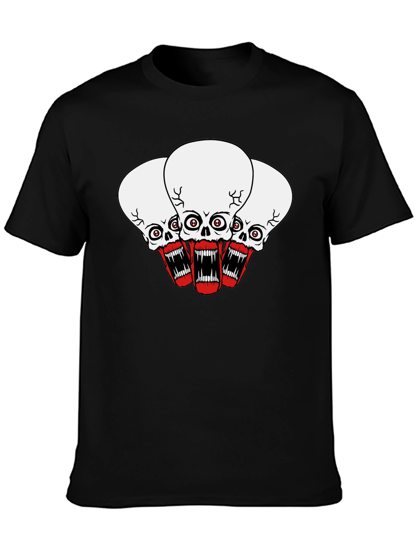 Skull Graphic Black T-Shirt - Bold Statement Tee