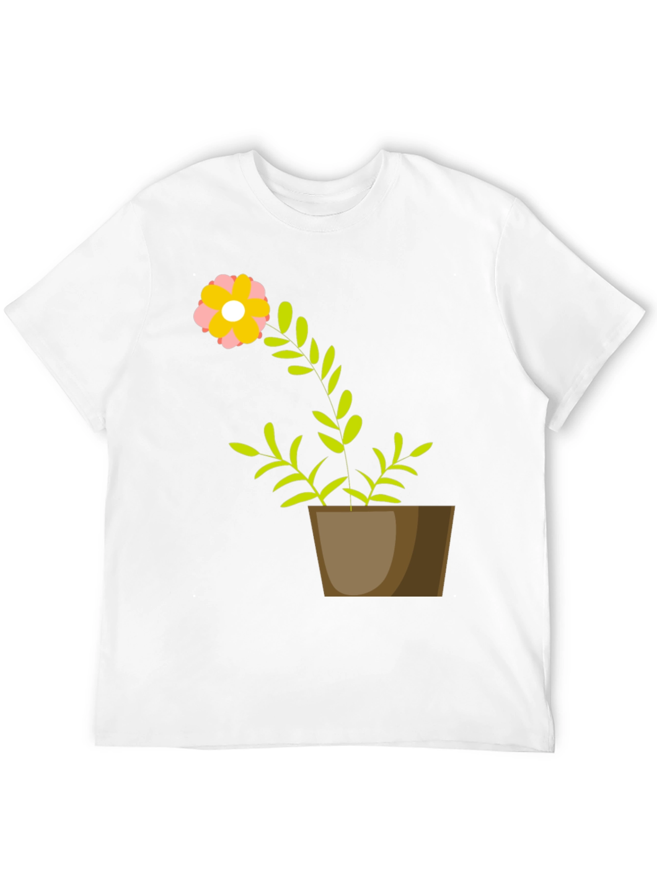Flower Pot Graphic Tee - Unique Plant Design