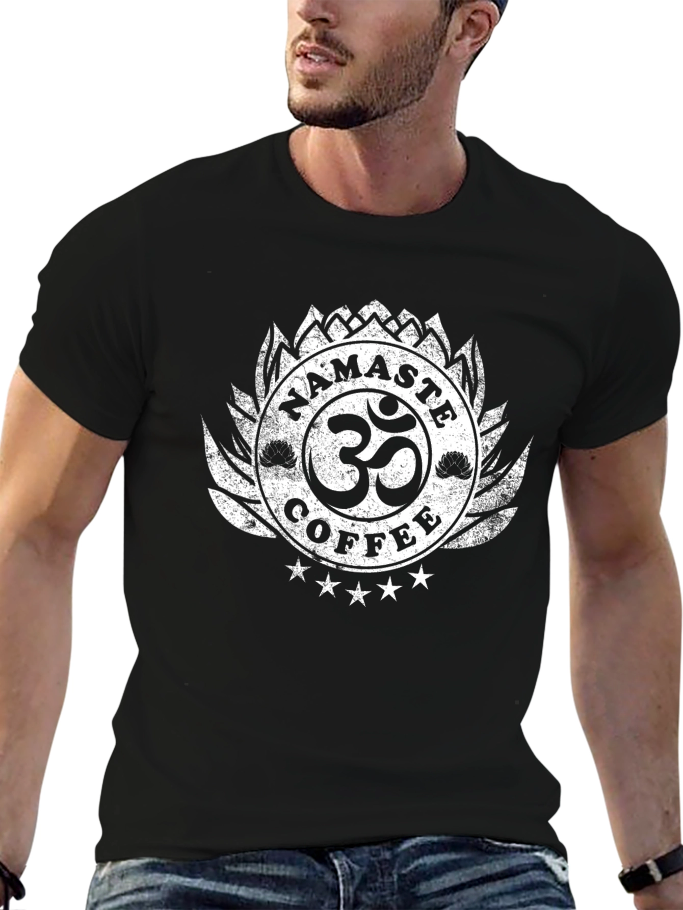 Namaste Coffee Graphic T-Shirt - Black