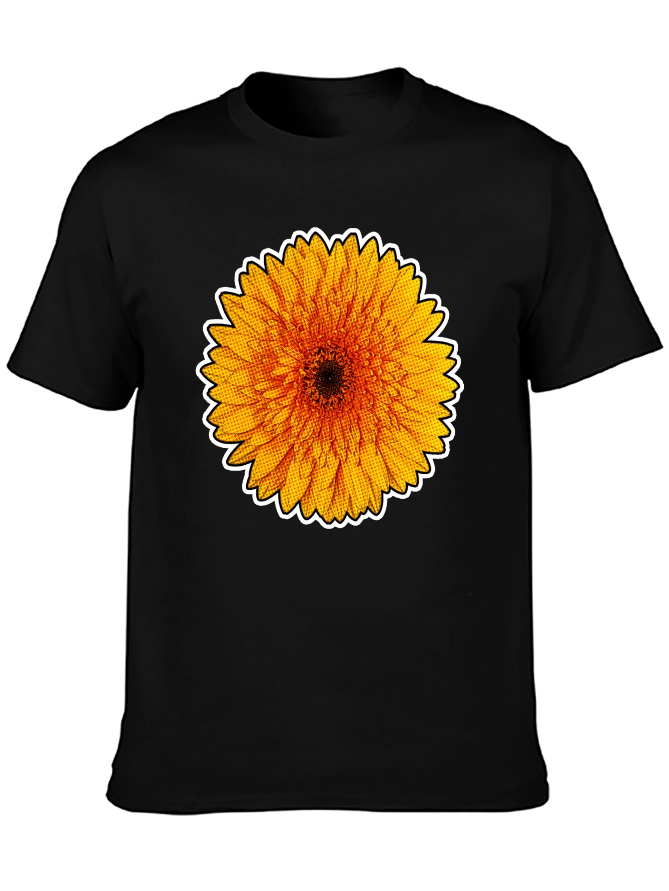 Sunflower Graphic Tee - Stylish Black Cotton T-Shirt