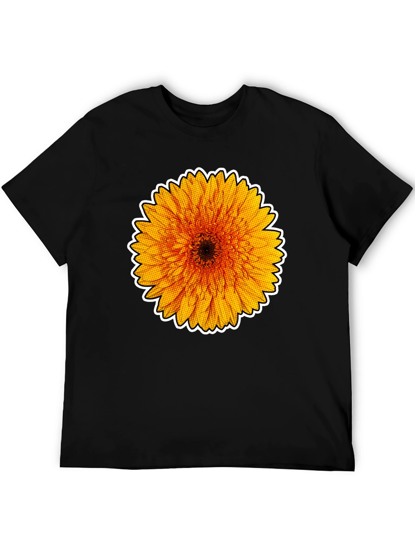 Sunflower Graphic Tee - Stylish Black Cotton T-Shirt