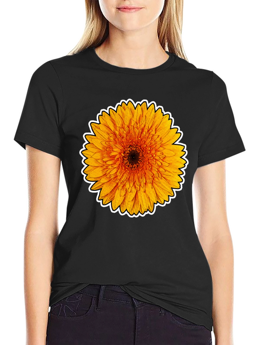 Sunflower Graphic Tee - Stylish Black Cotton T-Shirt