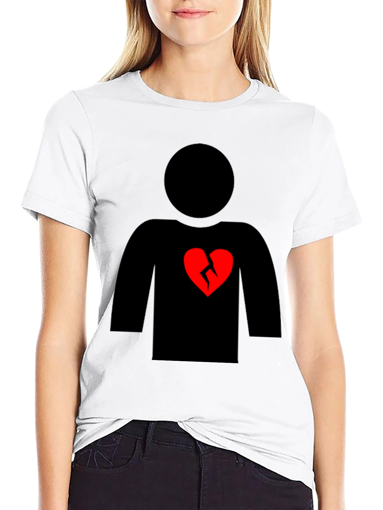 Broken Heart Graphic T-Shirt - Black