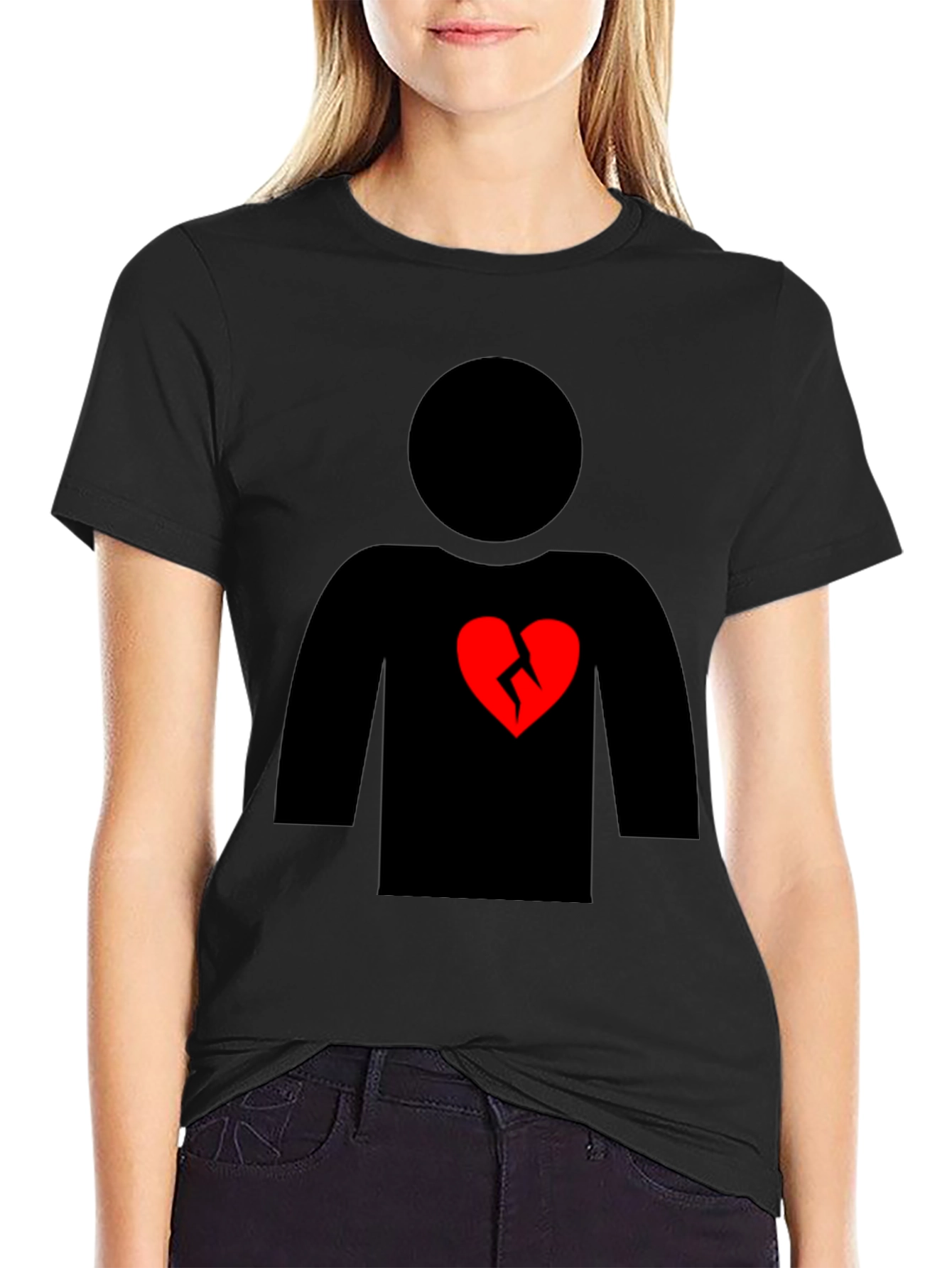 Broken Heart Graphic T-Shirt - Black