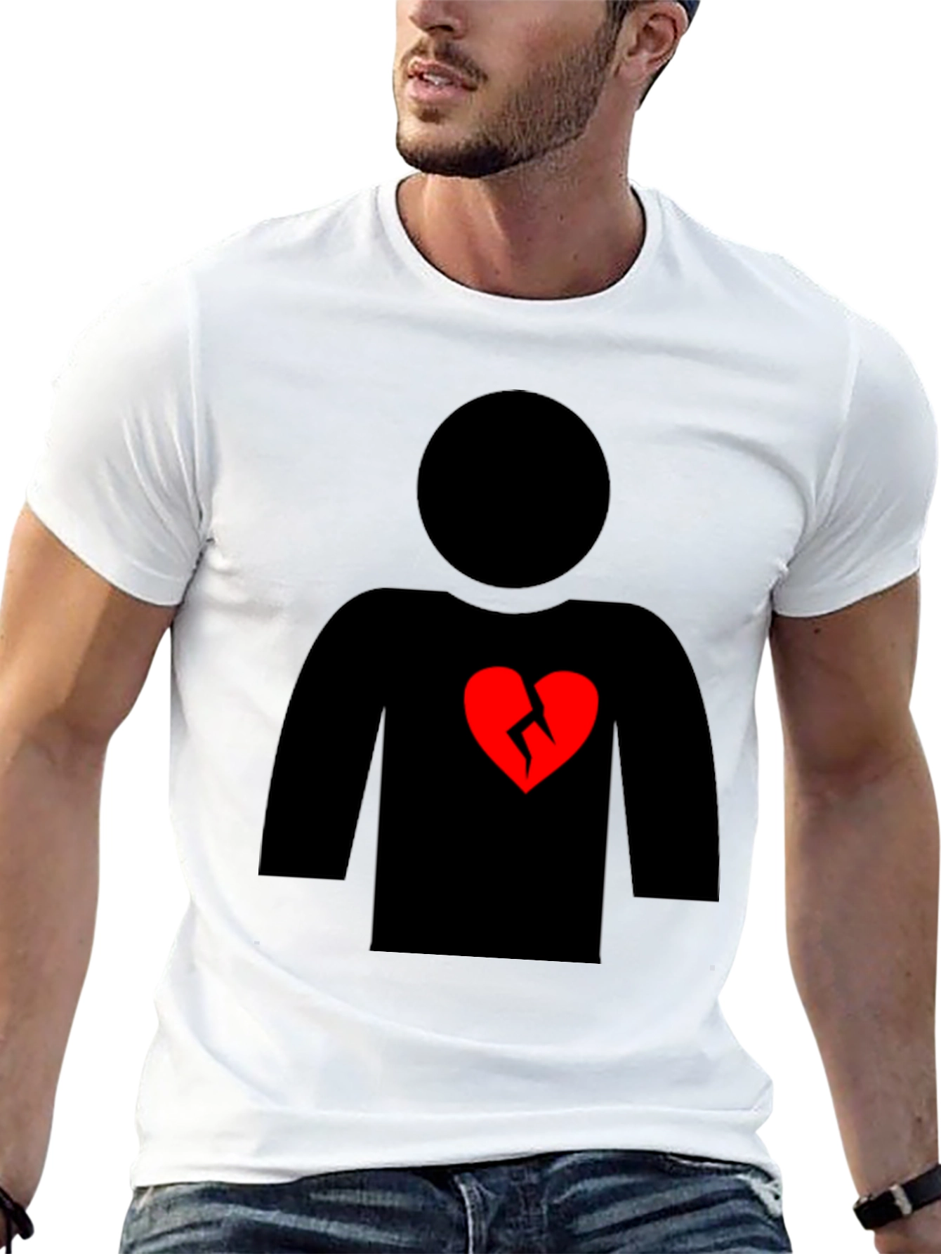 Broken Heart Graphic T-Shirt - Black
