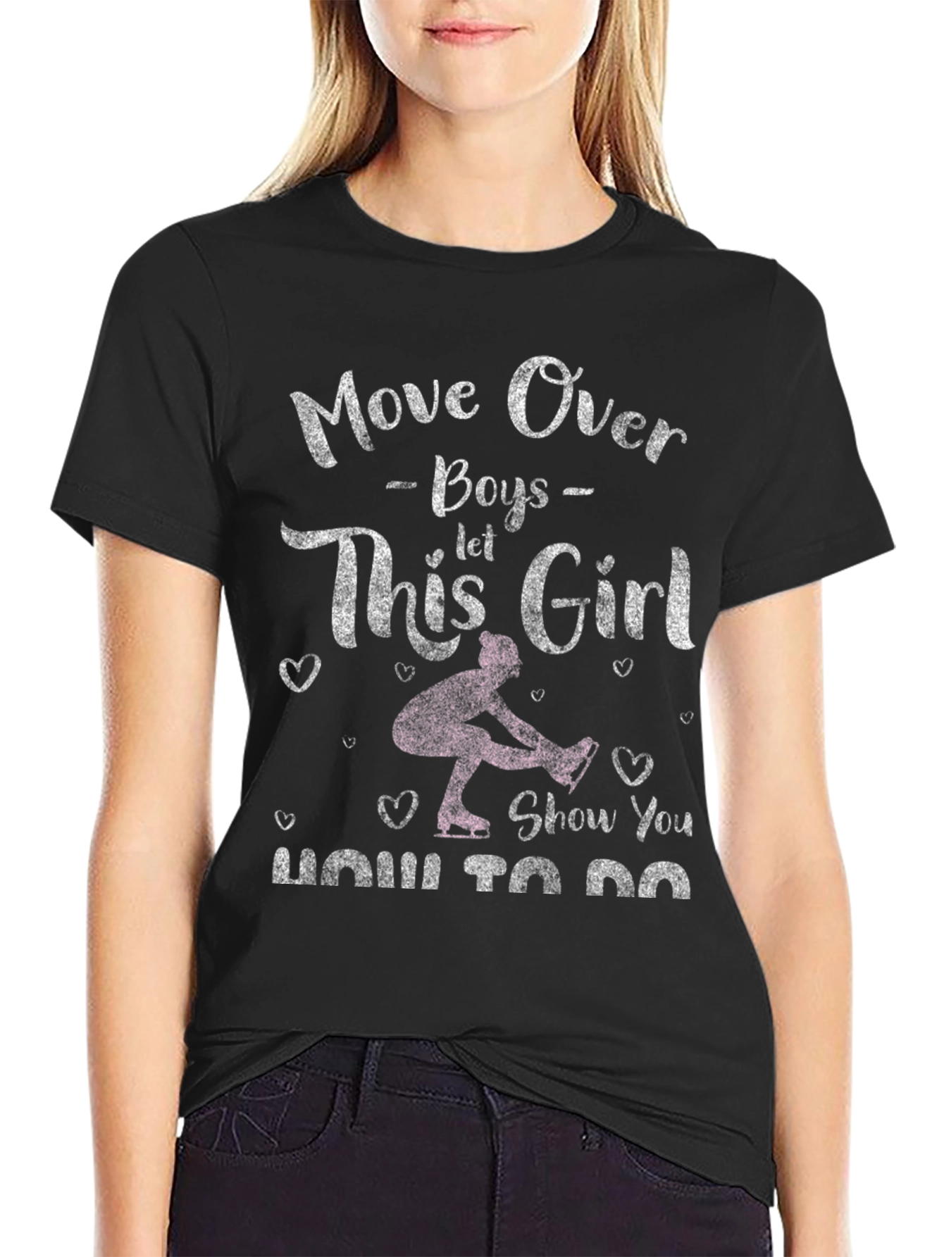 Move Over Boys Ice Skating Girl T-Shirt