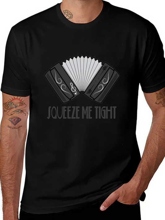 Squeeze Me Tight Accordion Graphic Tee - Black