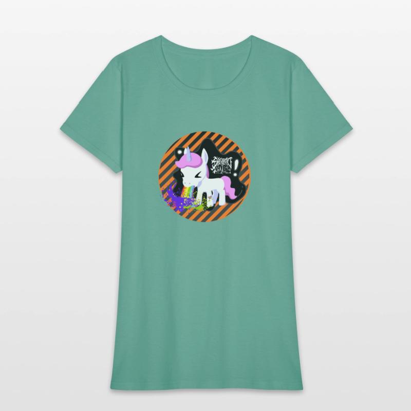 Unicorns get airsick when riding on rainbows