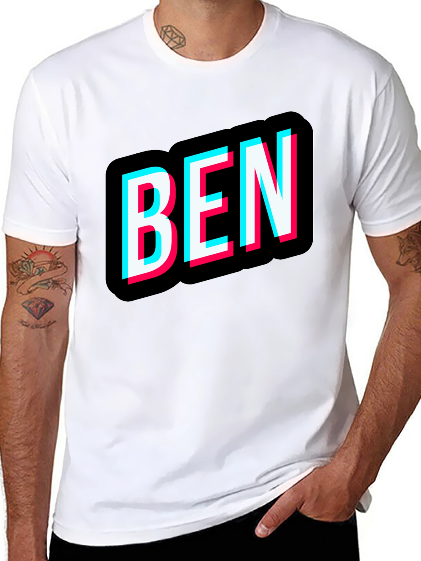 Mens Black BEN Graphic T-Shirt