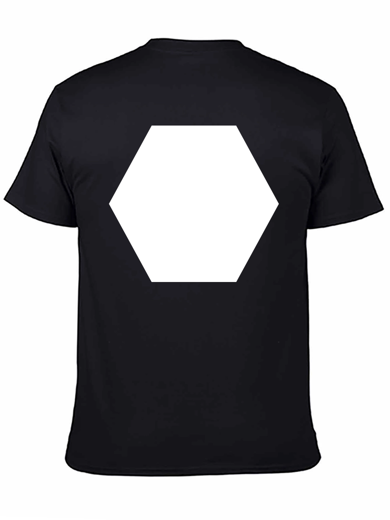 Modern Black Tee with Bold Hexagon Graphic