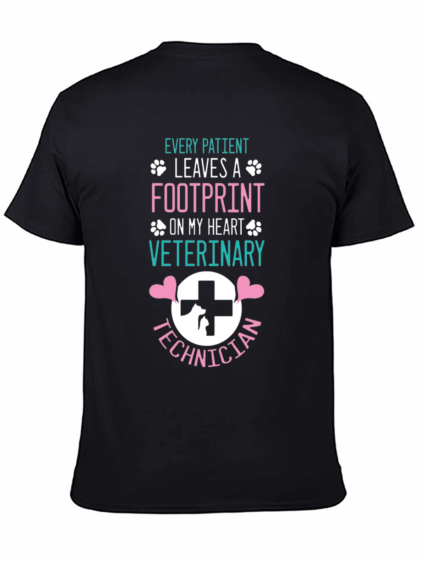 Veterinary Technician Footprint Heart T-Shirt