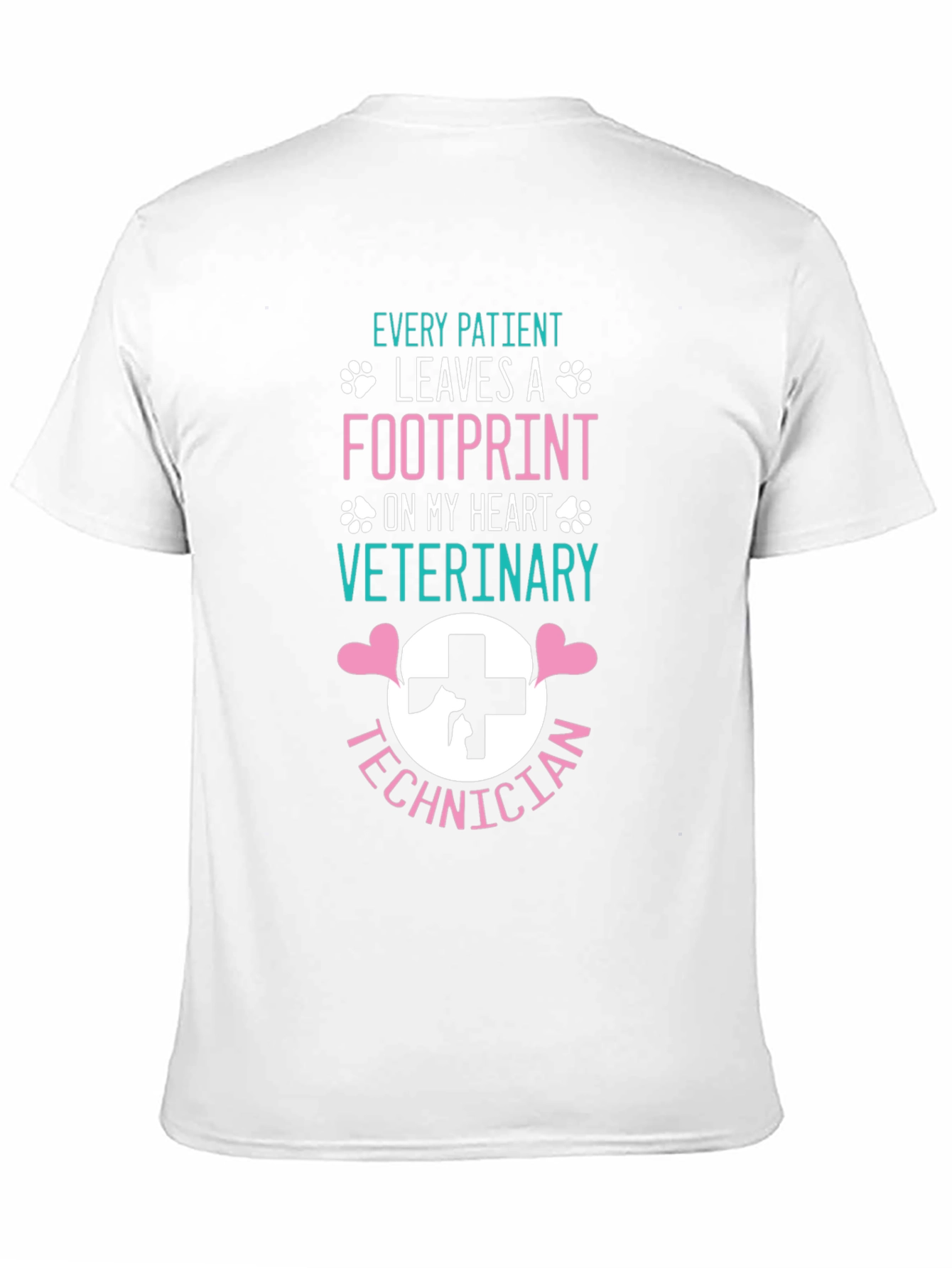 Veterinary Technician Footprint Heart T-Shirt