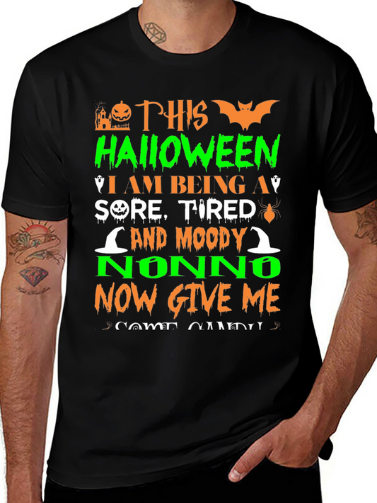 Halloween Nonno T-Shirt: Sore Tired & Moody