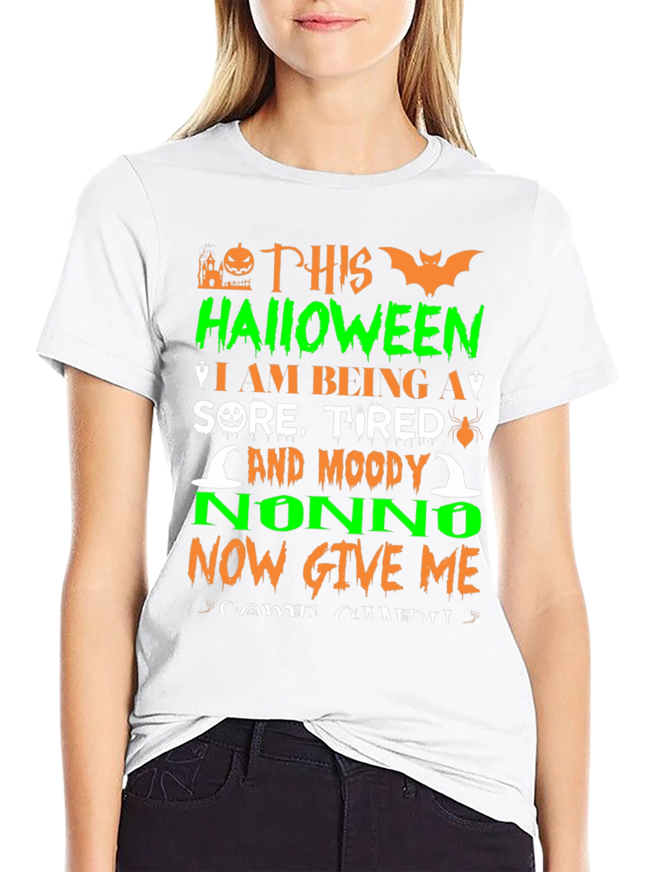 Halloween Nonno T-Shirt: Sore Tired & Moody